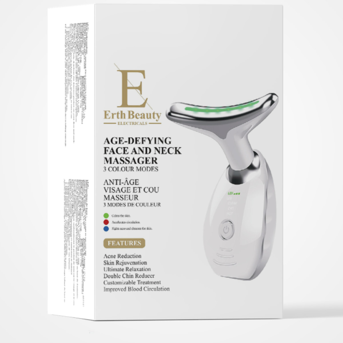 Masajeador antiedad para rostro y cuello – blanco