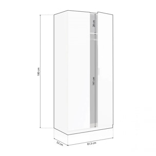 Armario de 2 puertas y diseño práctico en blanco 81x180 cm Astra Blanco