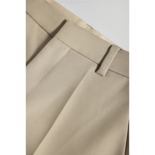 Pantalón ancho de vestir beige con detalles Polo Club