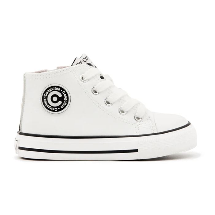 Zapatillas Altas Unisex Logo Napa Blanco