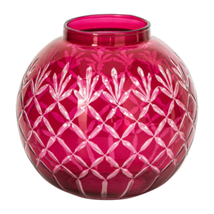 J-Line Vase - verre - rose foncé