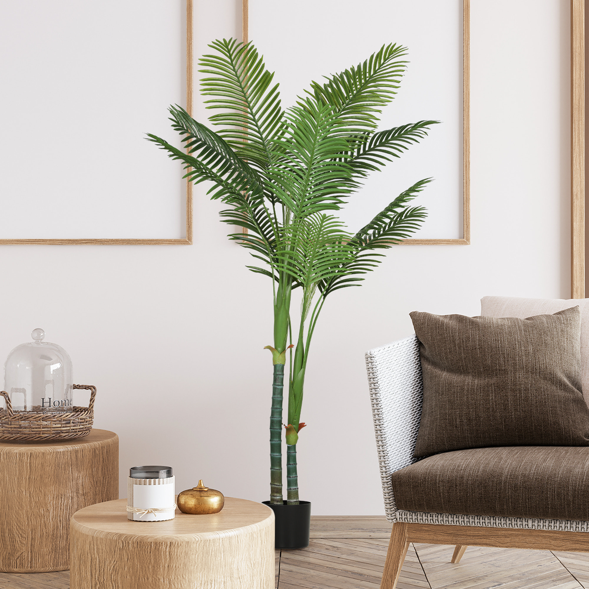 Palmier artificiel grande taille H.180cm palmier areca 14 feuilles grand réalisme PE vert