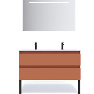 Ensemble double vasque 2 tiroirs + miroir - HUDSON