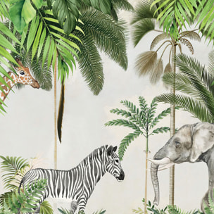 Papier peint enfant animaux de la jungle Intissé