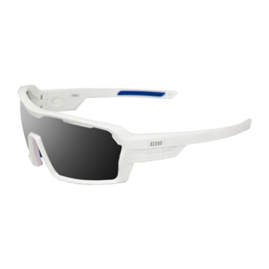 Gafas de deportes acuáticos OCEAN CHAMELEON - Blanco mate / Ahumada con plaquetas puntas y espuma naranjas y correa blanca