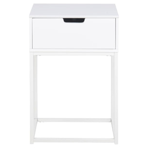 Table de chevet blanc tiroir PUNE