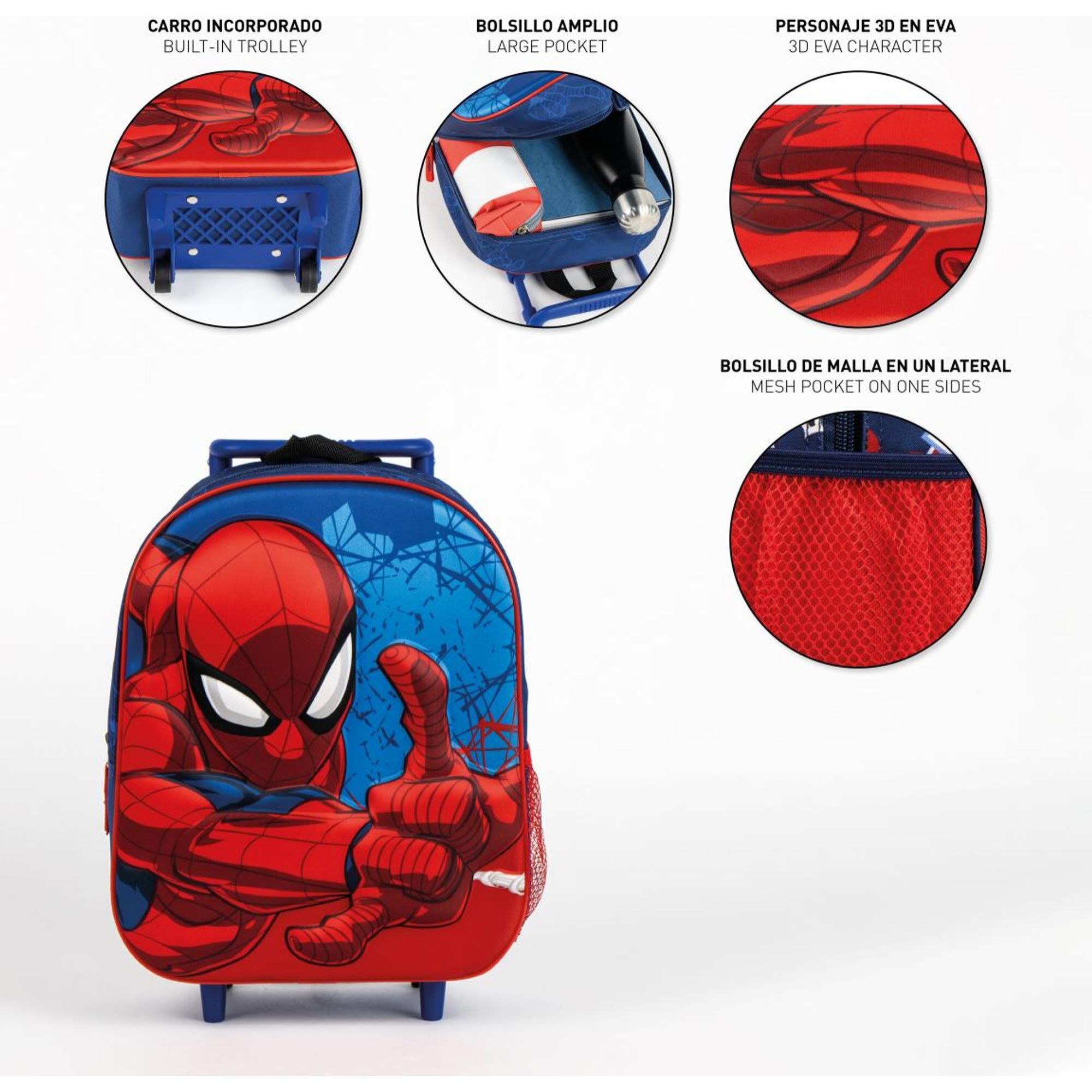Mochila Infantil Trolley 3D Spiderman