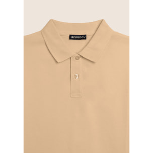 Polo Uomo Freddy in Piquet di Cotone con Logo Outline