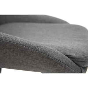 Chaises design en tissu gris et métal noir (lot de 2) HOLO
