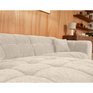 Mini Ray - Canapé d'angle gauche 4 places en tissu texturé - Beige
