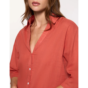 Camisa Manga Larga Rojo Teja - Astromi