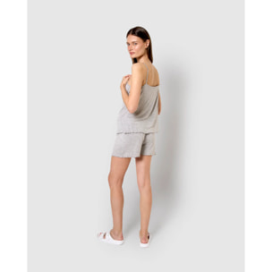 Pijama corto viscosa tirante fino gris