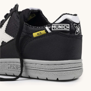 Zapatilla de Fútbol Sala Infantil Negra y Gris MUNICH G-3 KID 454