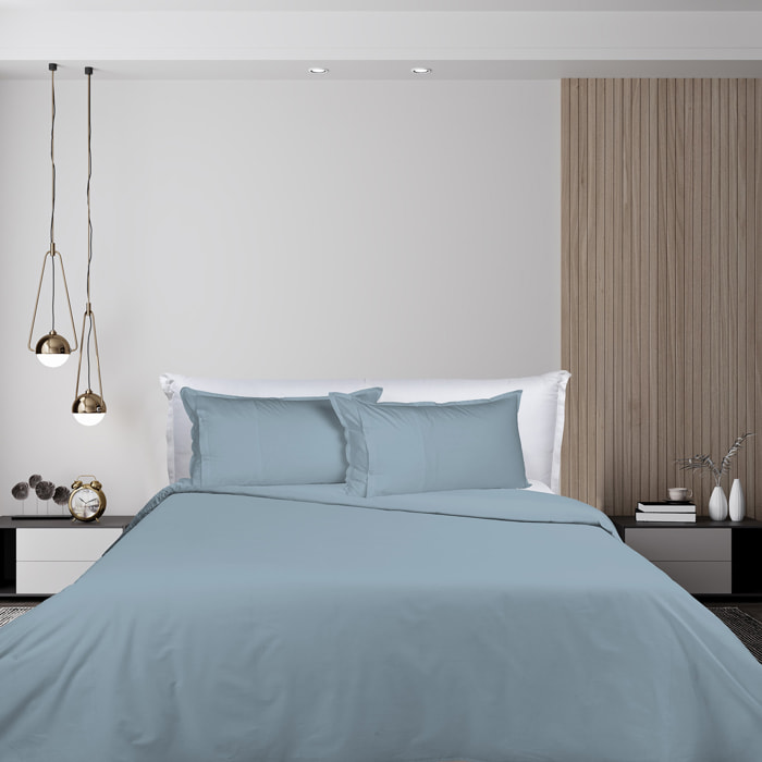 UNO CASA DESIGN Sacco Copripiumino in Puro Cotone Garment Washed_No-Stiro_singolo_azzurro