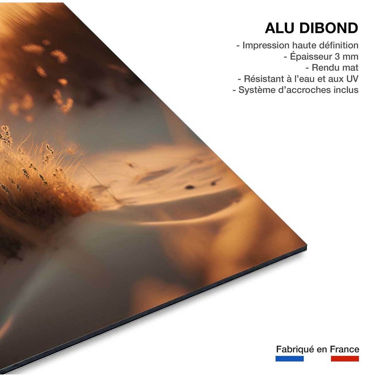 Tableau mer et plage coucher de soleil à la plage  Tableau alu Dibond