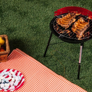 Well Home Barbacoa de 3 patas con Parrilla cromada en color negro 32x33x55cm