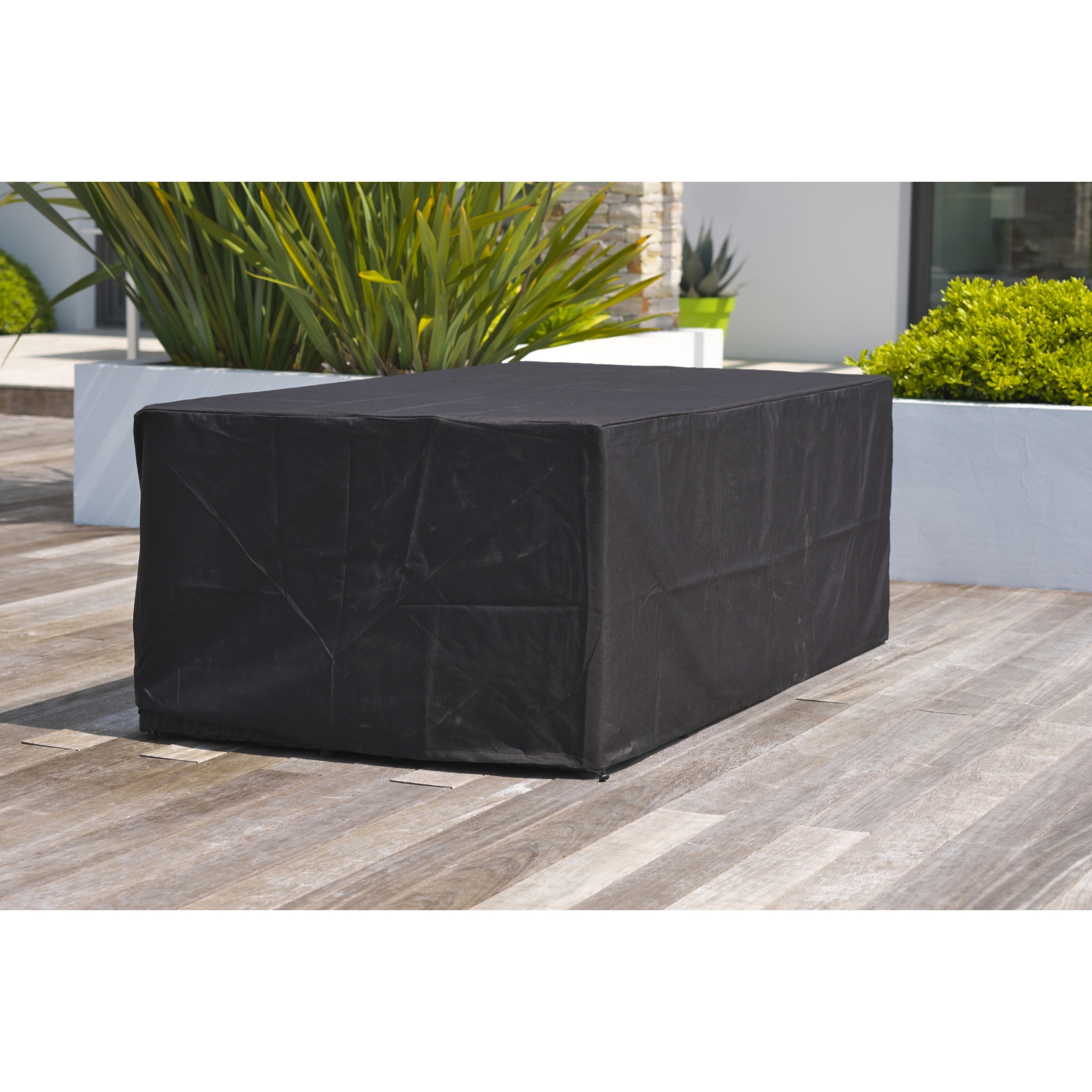 HOUSSE - Housse de protection pour table de jardin 8 places en polyester noir