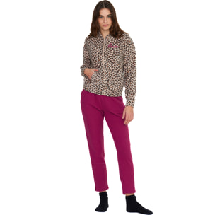 Completo donna sleep in pile con zip Noidinotte