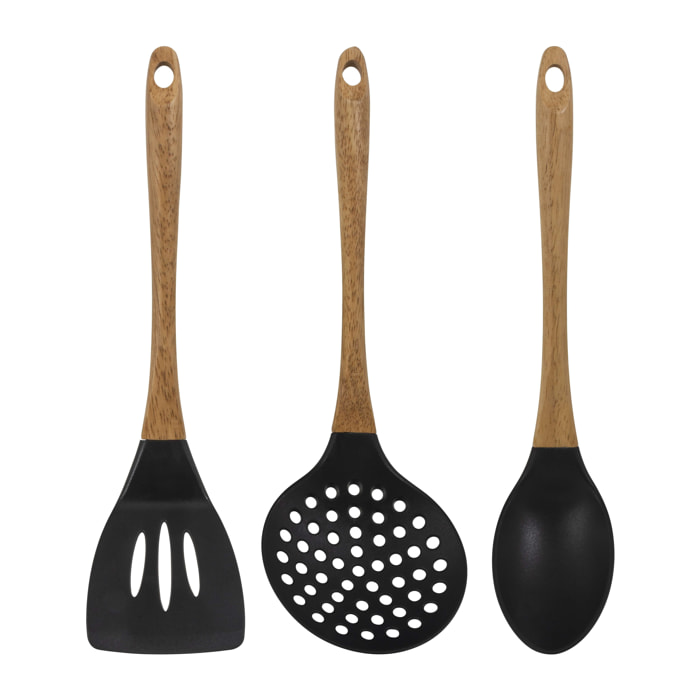 Set 3 utensilios de cocina en silicona bergner colección foodies