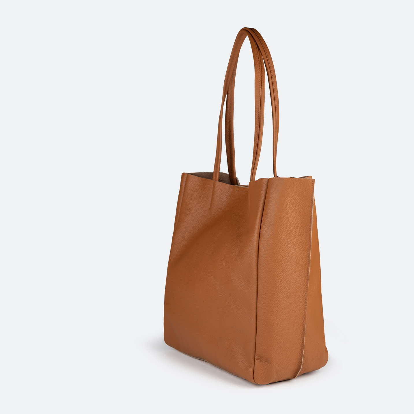 Bolso Shopper de Piel Vacuna Color Cuero | LOFT