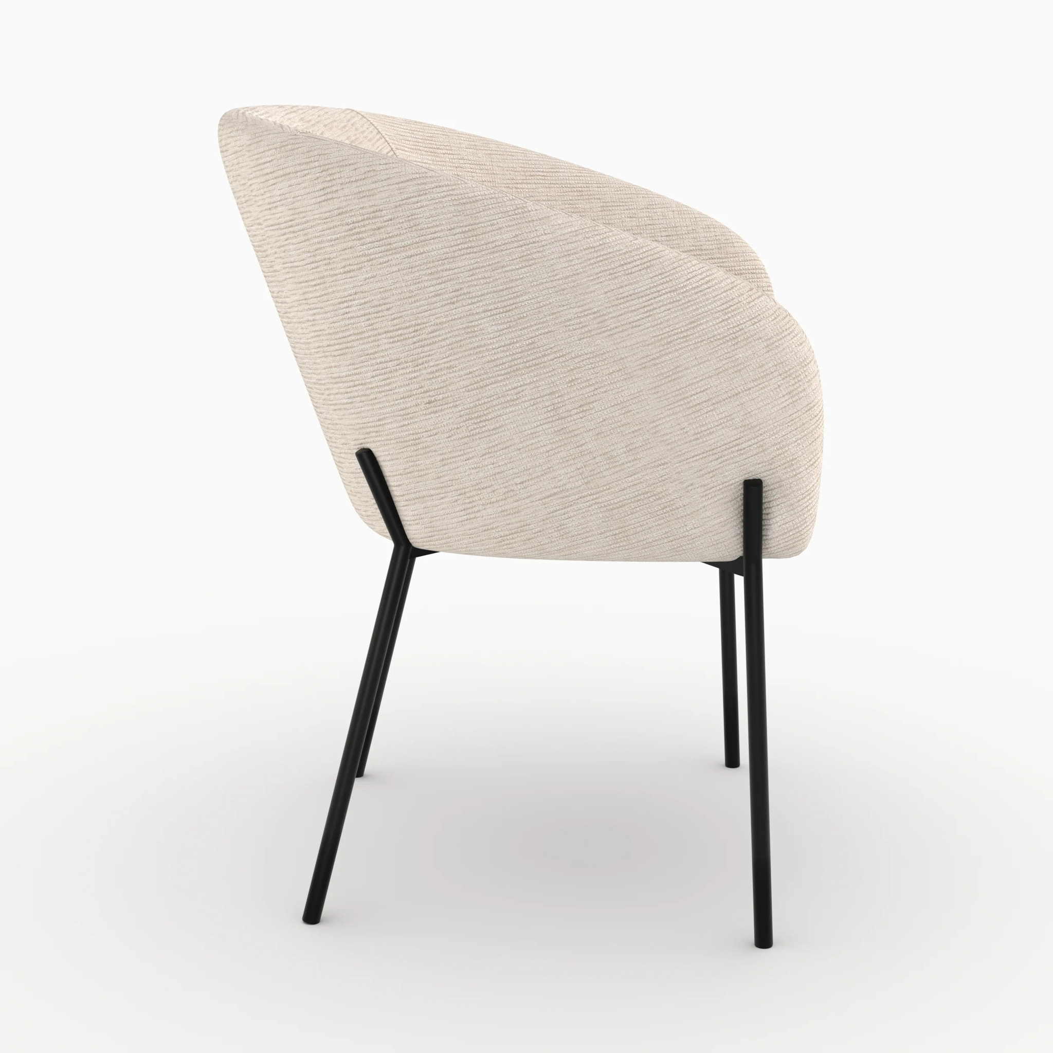 Chaise en tissu blanc chiné - Andy