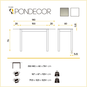 Mesa de cocina – Cristal y metal