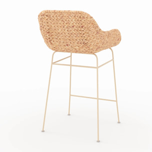 Lot de 2 chaises pour îlot central 66 cm en matière naturelle - Faro