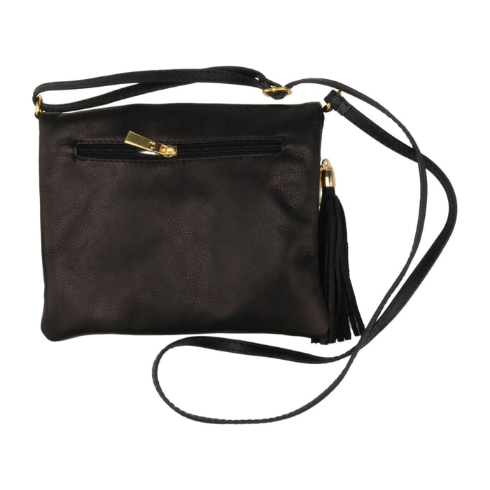 Borse Donna colore Nero-in pelle Made in Italy 18x20x2cm