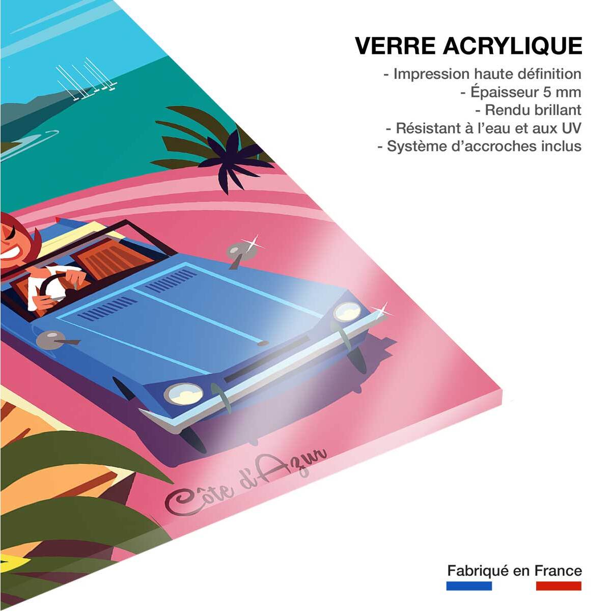 Tableau cote d'azur riviera  Tableau plexiglas