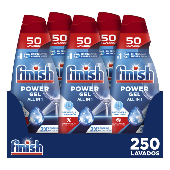 Finish All in 1 Max Power Gel Higiene Regular Lavavajillas 5x 50 lavados