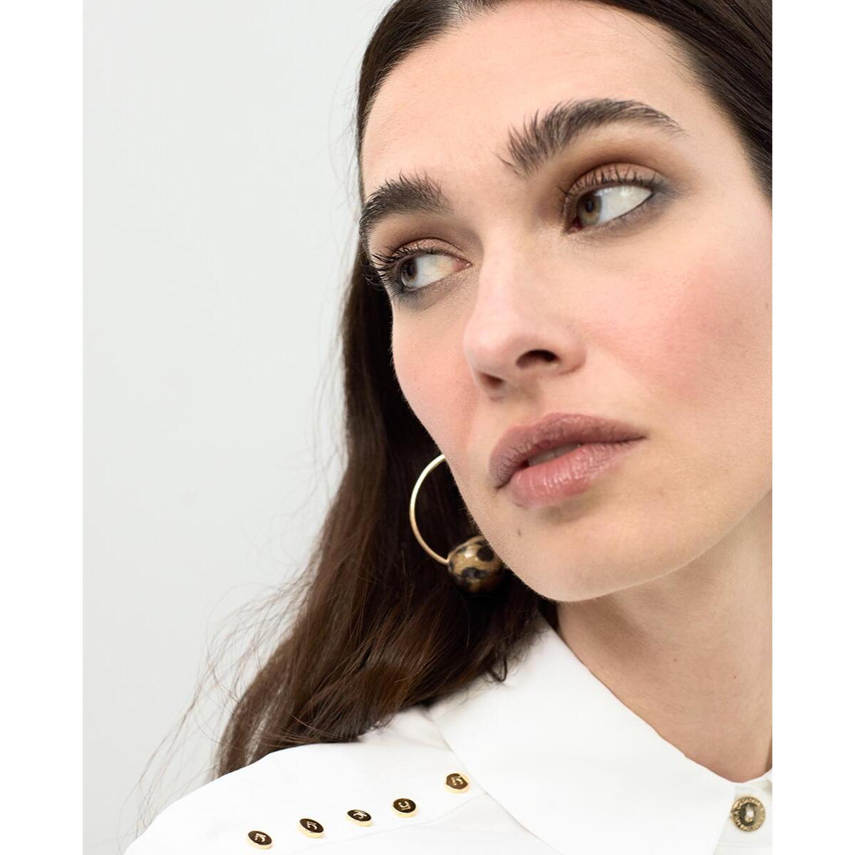 Camicia in popeline con borchie