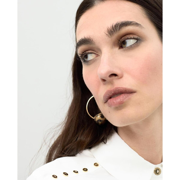 Camicia in popeline con borchie