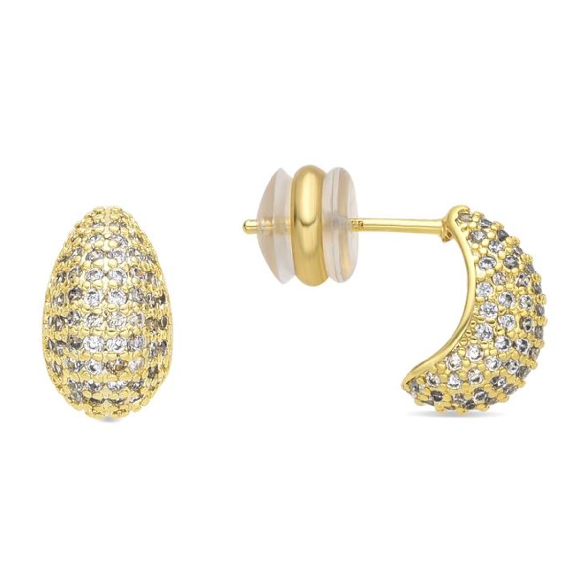 Pendientes acabado oro amarillo de 18k y Circonita Brillante
