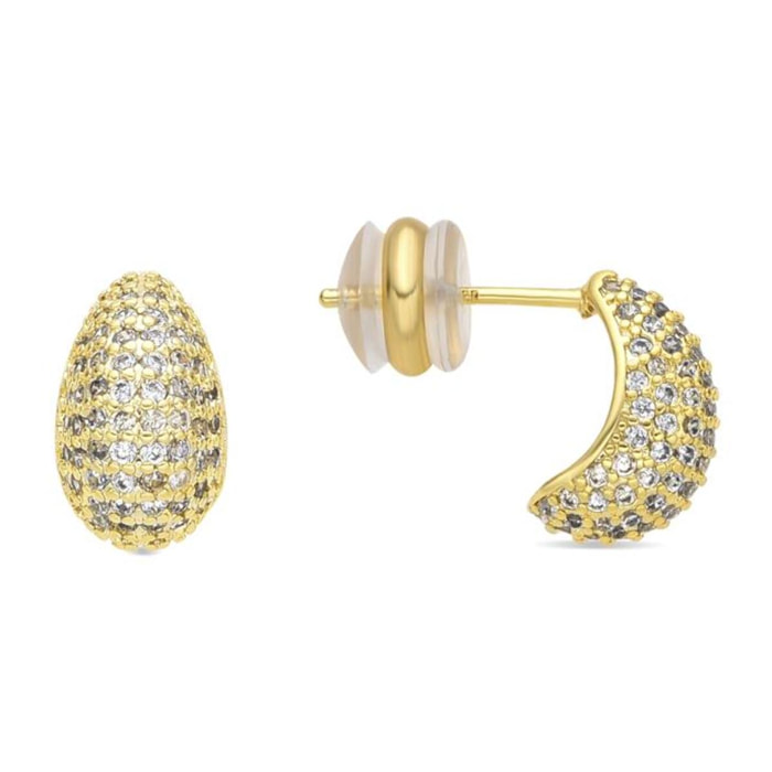 Pendientes acabado oro amarillo de 18k y Circonita Brillante