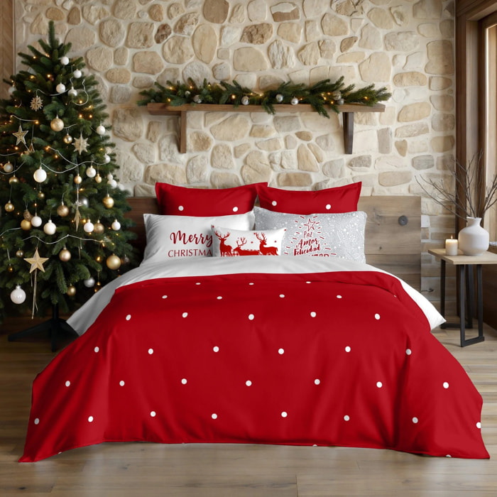 Housse de couette avec pressions 100% coton Laponia 47 rojo