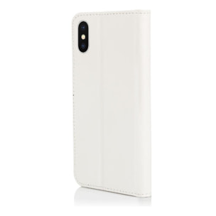 Funda tipo libro de piel sintética para iPhone X