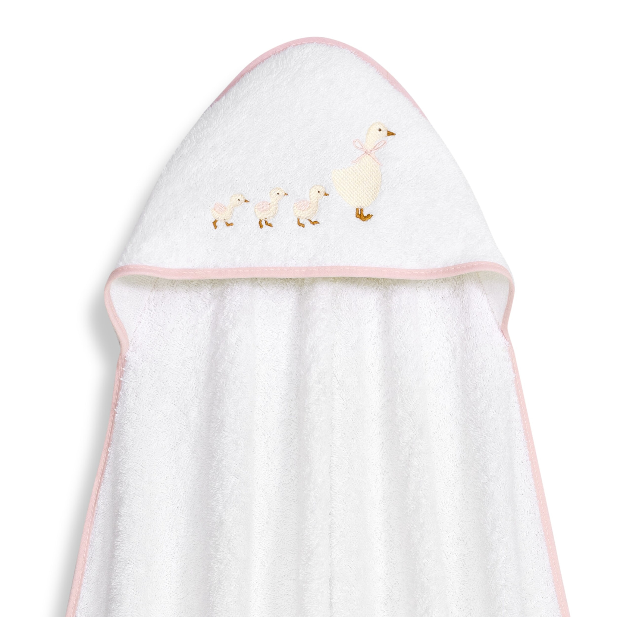 Capa Baño 1X1 Mod Patitos Familia+ Gorro Bco/Rosa
