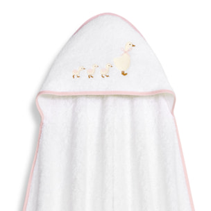 Capa Baño 1X1 Mod Patitos Familia+ Gorro Bco/Rosa