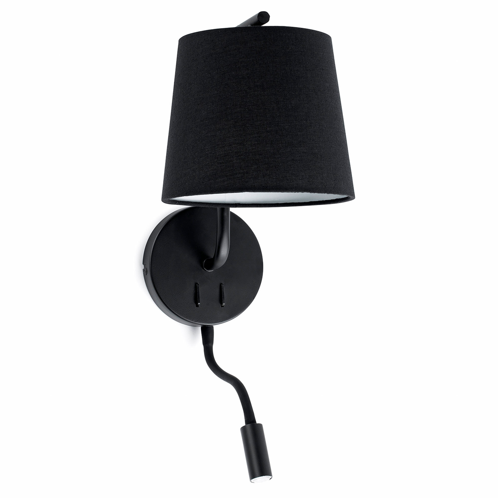 BERNI Lampe applique noire avec lecteur LED