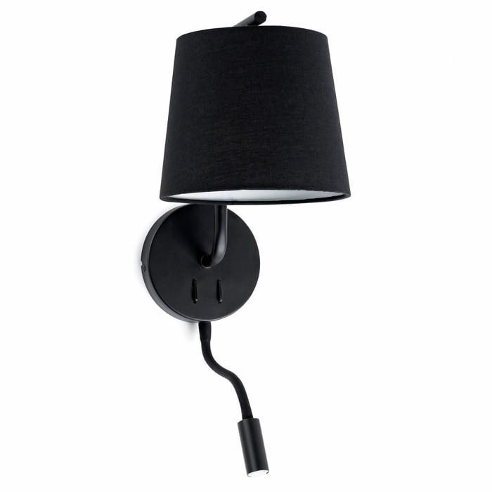 BERNI Lampe applique noire avec lecteur LED