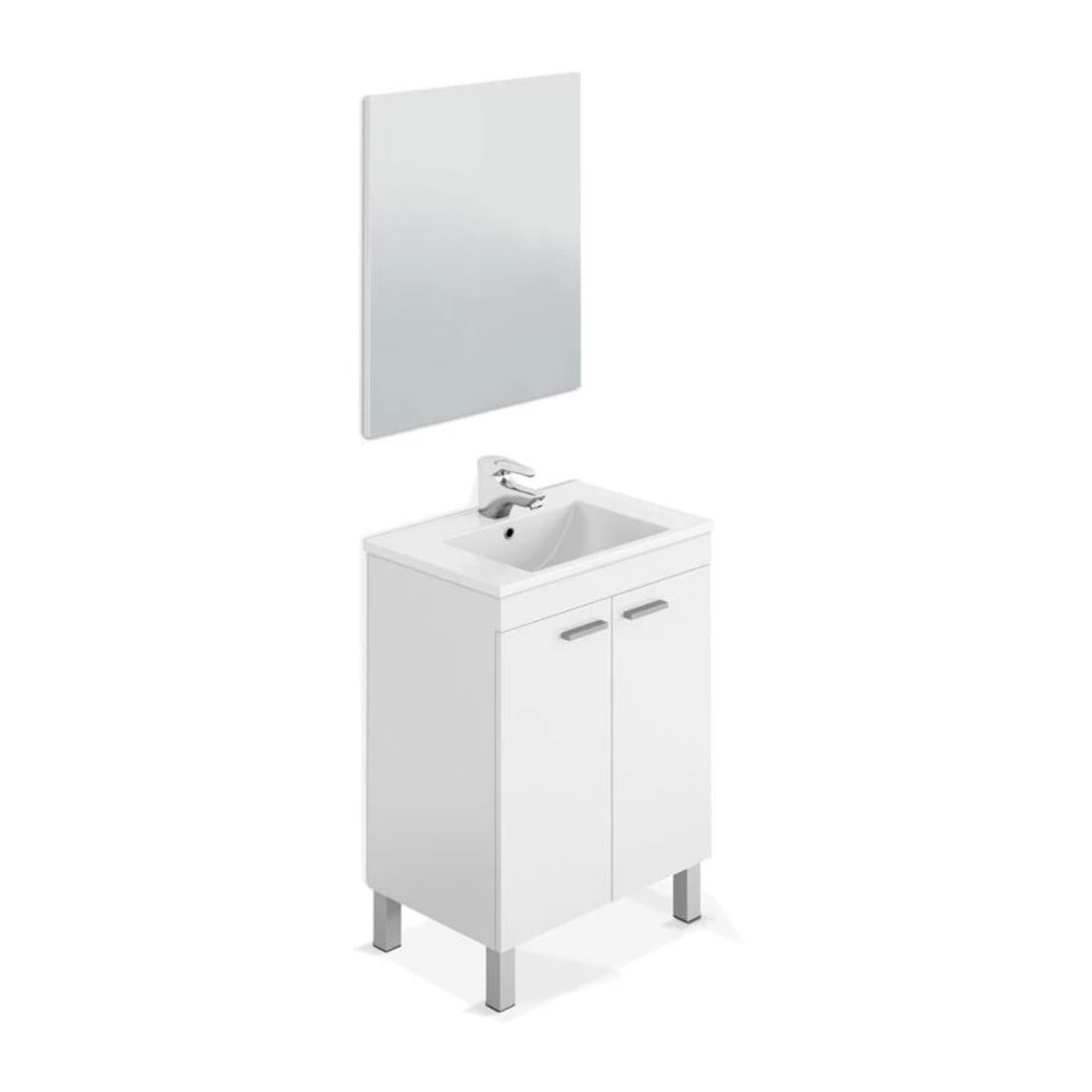 Mueble de baño con espejo LC1 60 Blanco Brillo