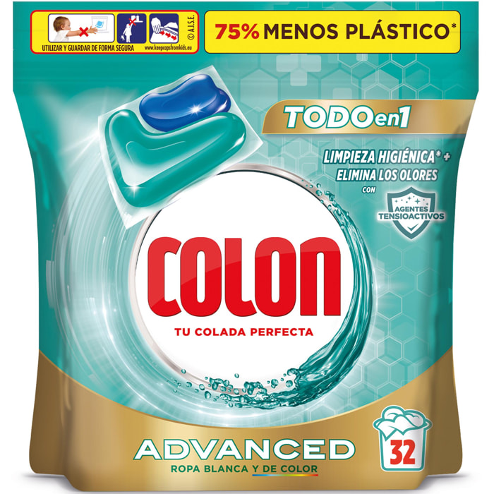 Colon Higiene Advanced Detergente para la ropa - 64 cápsulas (2x32)