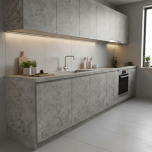 Vinyle adhésif protecteur - Effet béton ciré - 200 x 60 cm - Autocollants Revêtement Adhésif Cuisine Meubles Salle de bain