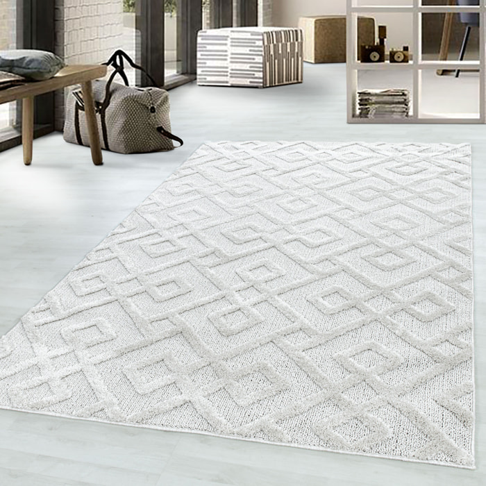 PISA - Tapis de salon à motif crème - PIS4708CRE