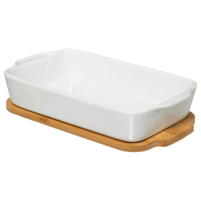 Plat rectangulaire 30x16cm Blanc Seramik