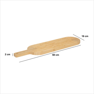 Planche à découper avec rainures en bambou 60x16cm