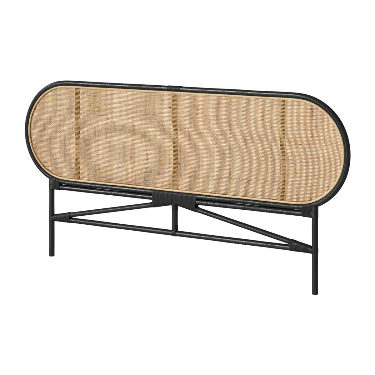 Tête de lit en rotin naturel et noir 160 cm - Navahino