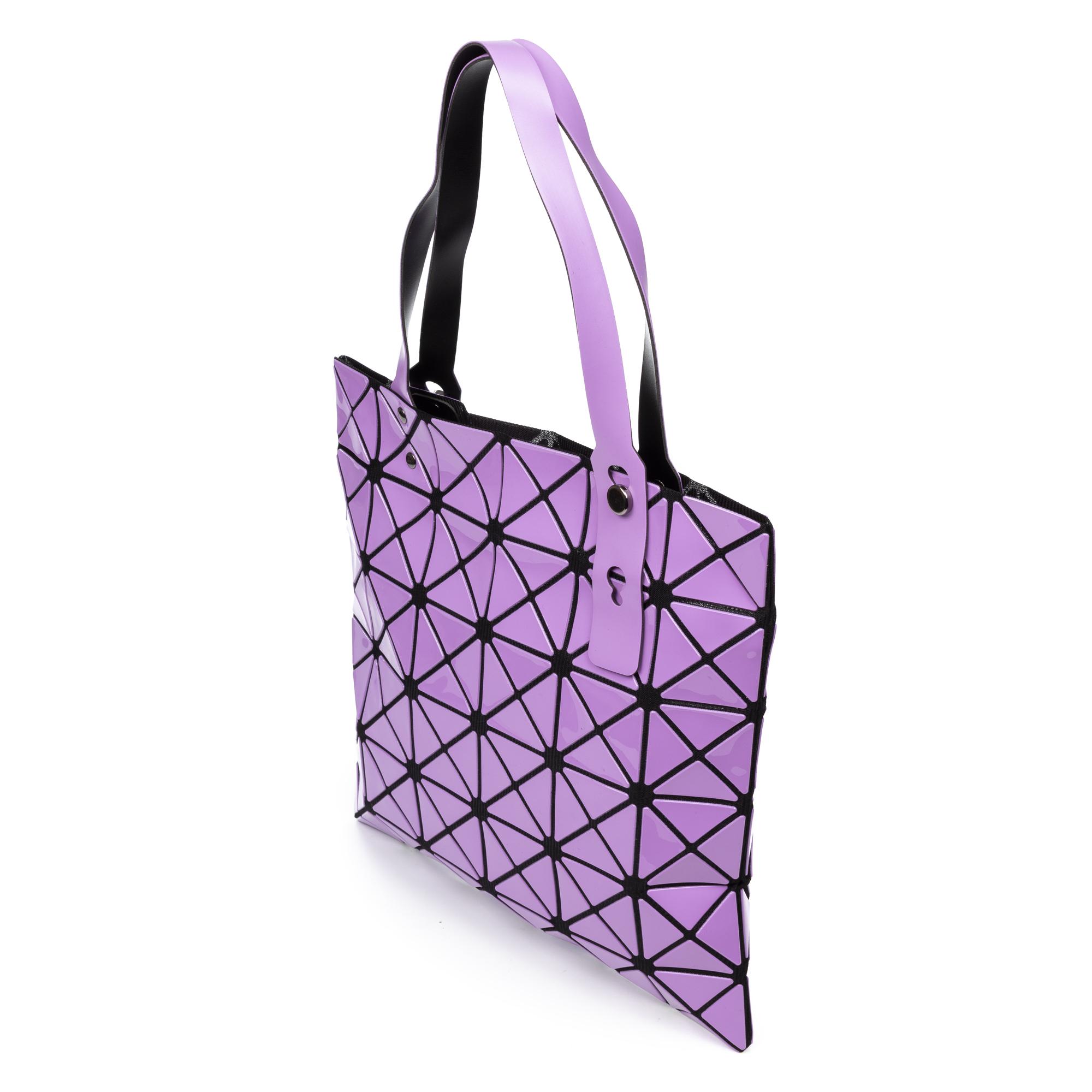 Borsa a tracolla Zerbo dal design geometrico, realizzata in PVC.