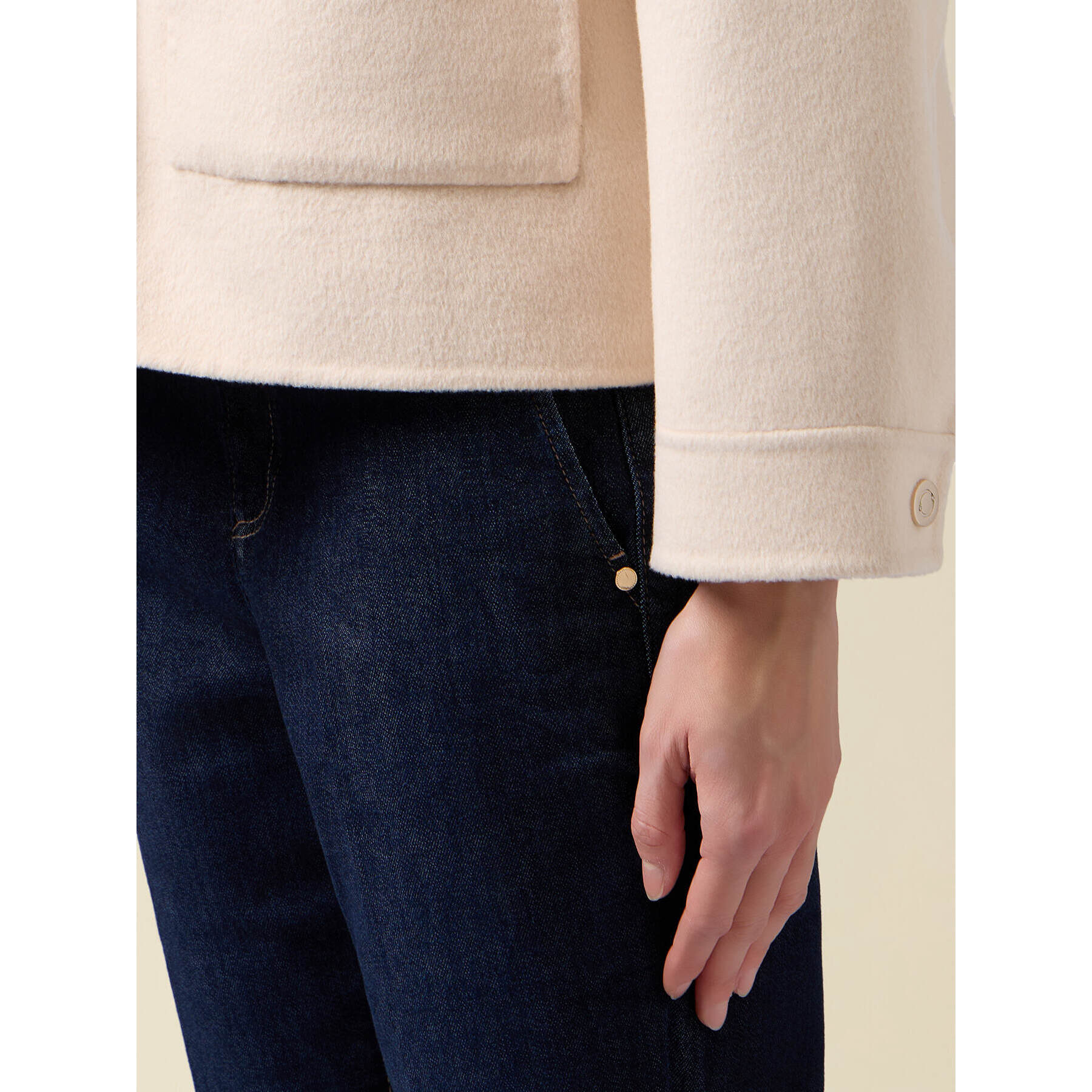 Oltre - Cappotto corto misto lana - Beige