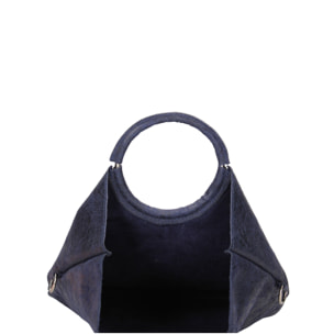 Borsa a mano da donna Made in Italy - Modello Velvet - 100% pelle scamosciata - 29.0 x 30.0 x 1.0 cm